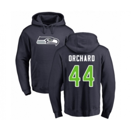 Football Seattle Seahawks #44 Nate Orchard Navy Blue Name & Number Logo Pullover Hoodie - Jersey