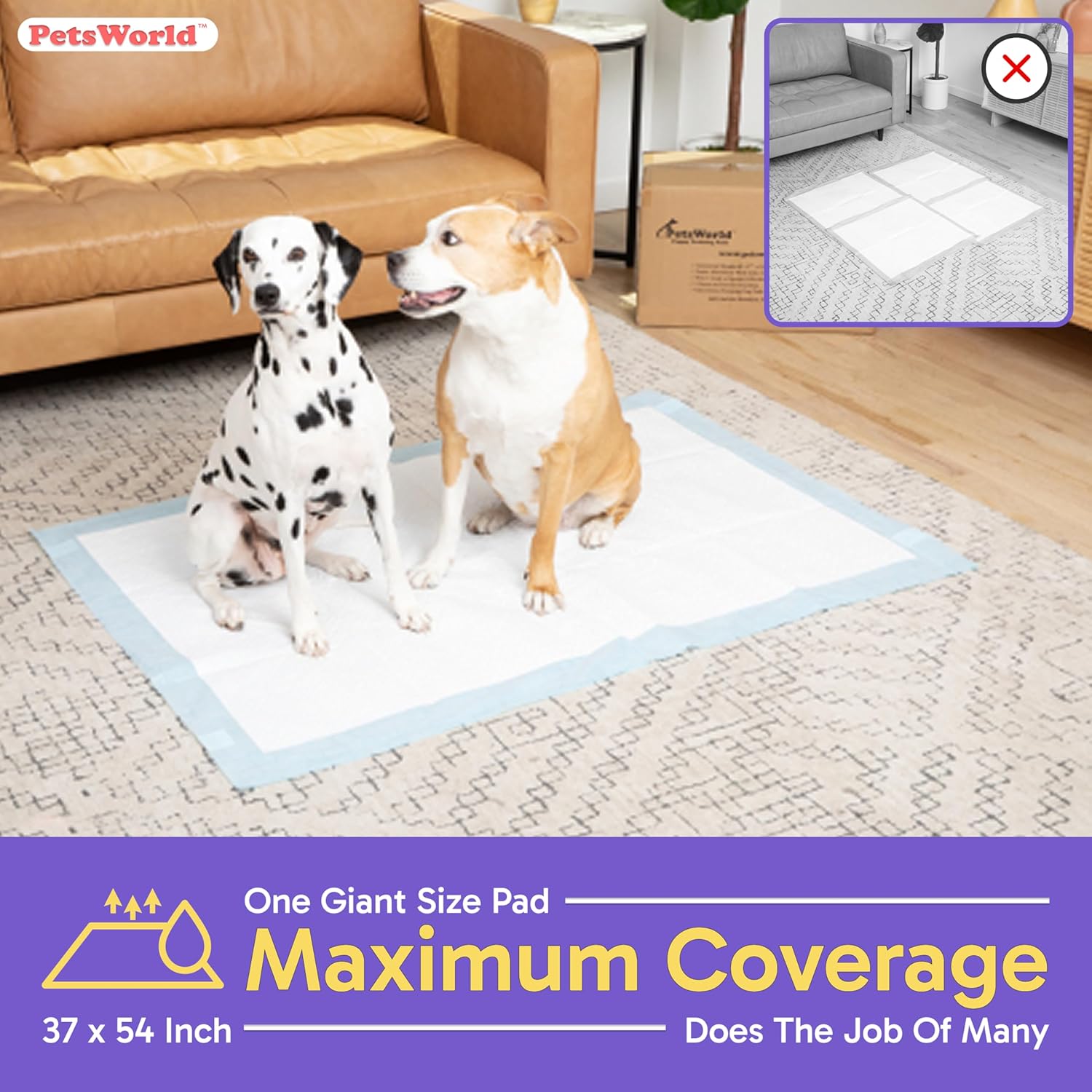 PETSWORLD Extra-Large Dog Training & Potty Pads