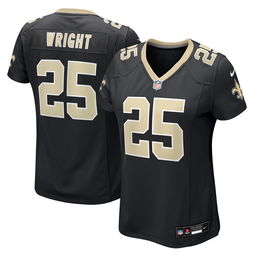 Women's New Orleans Saints Rejzohn Wright Nike Black Team Game Jersey - Jersey