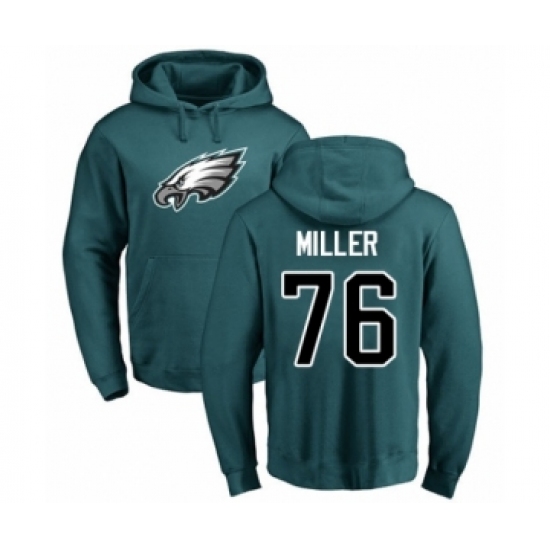 Philadelphia Eagles #76 Shareef Miller Green Name & Number Logo Pullover Hoodie - Jersey