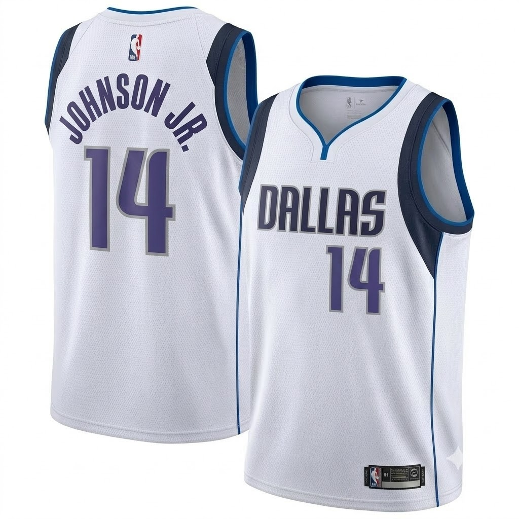 Unisex Dallas Mavericks JOHNSON JR. Nike White Swingman Player Jersey - Association Edition - Jersey