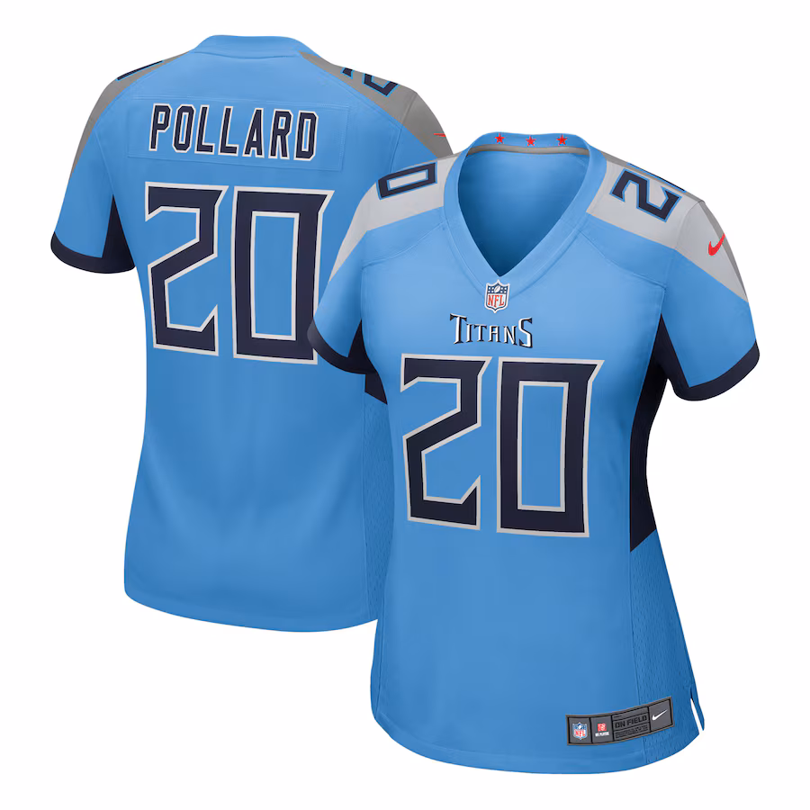 Women's Tennessee Titans Tony Pollard Nike Light Blue Team Game Jersey - Jersey