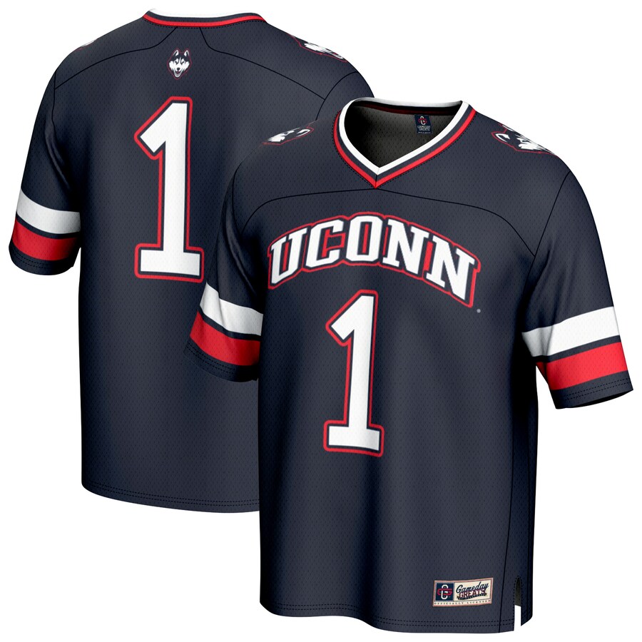 GameDay Greats #1 Navy UConn Huskies Lightweight Collegiate Football Fashion Jersey - Jersey