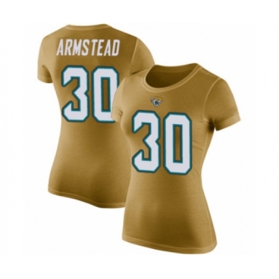 Football Women's Jacksonville Jaguars #30 Ryquell Armstead Gold Rush Pride Name & Number T-Shirt - Jersey
