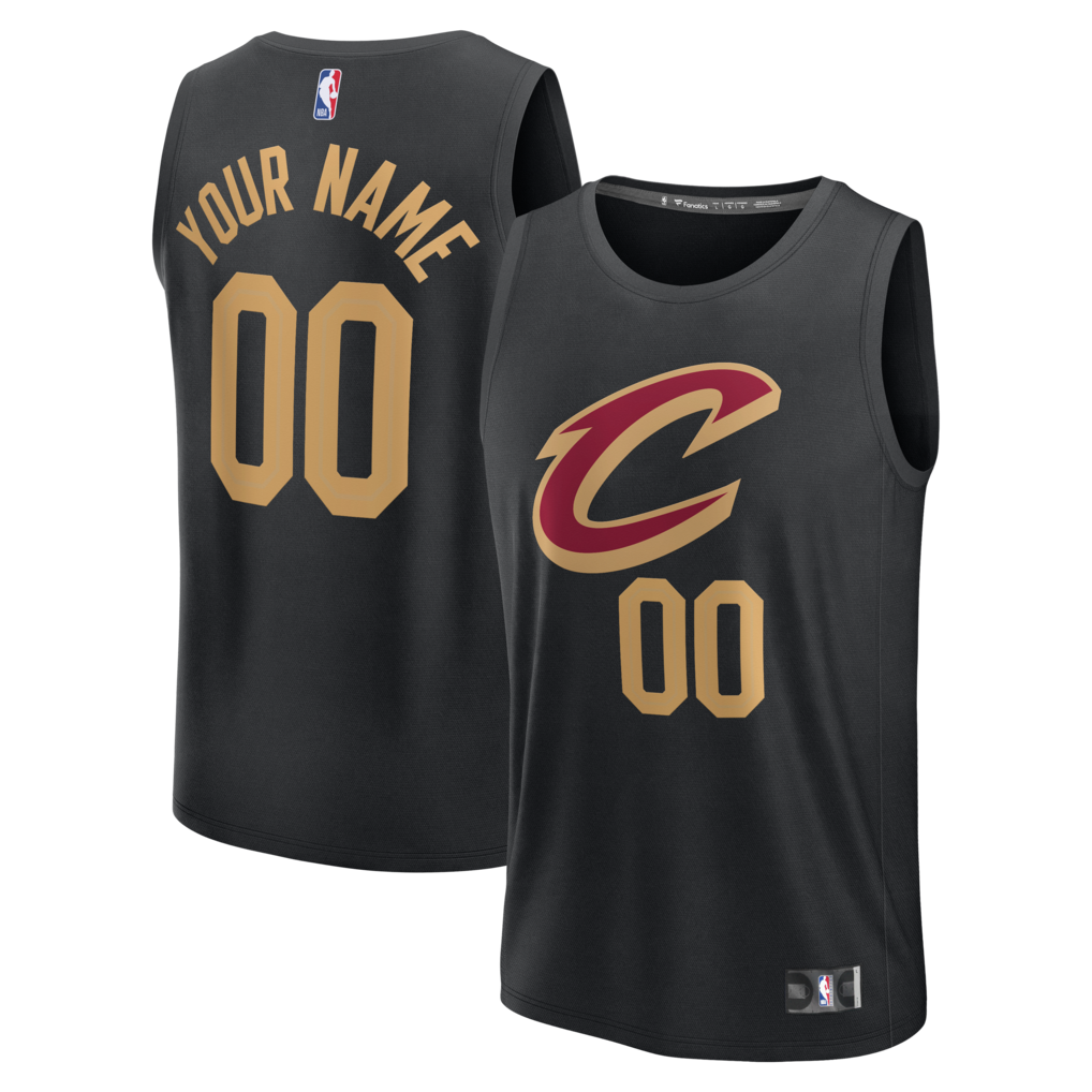Youth Cleveland Cavaliers Fanatics Black Fast Break Custom Jersey - Statement Edition - Jersey