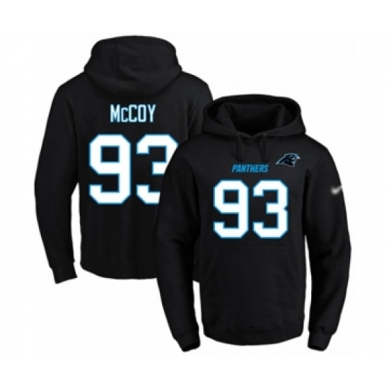 Football Men's Carolina Panthers #93 Gerald McCoy Black Name & Number Pullover Hoodie - Jersey