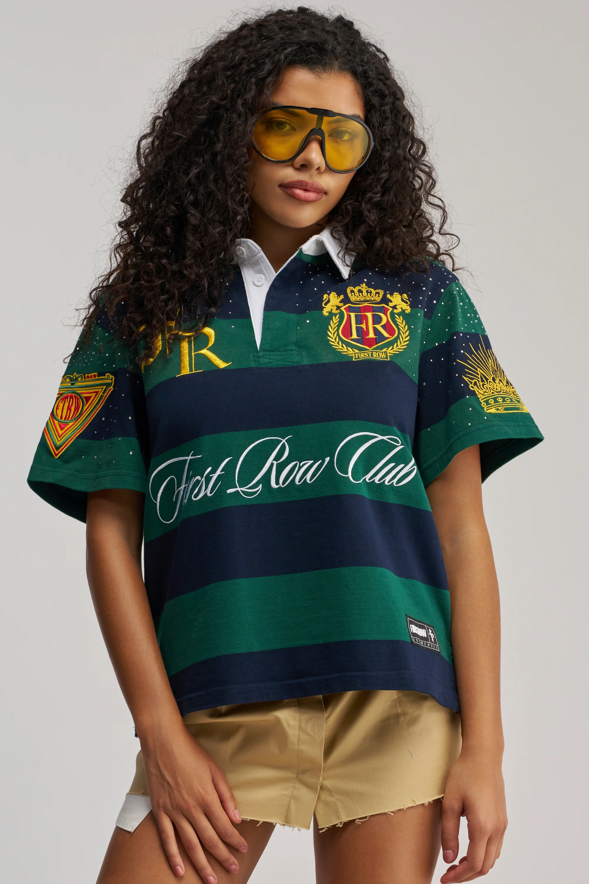 FIRST ROW ELITE MEMBER CROPPED STRIPED POLO - Akira Wear