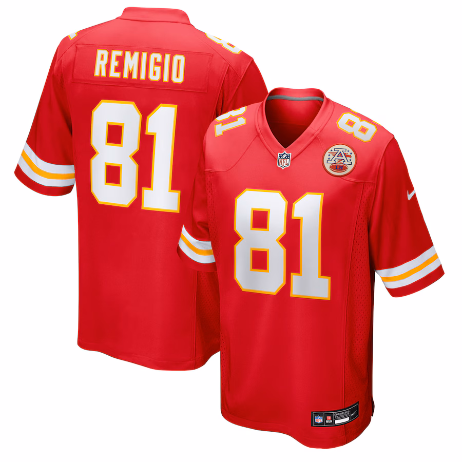 Men's Kansas City Chiefs Nikko Remigio Nike Red Team Game Jersey - Jersey