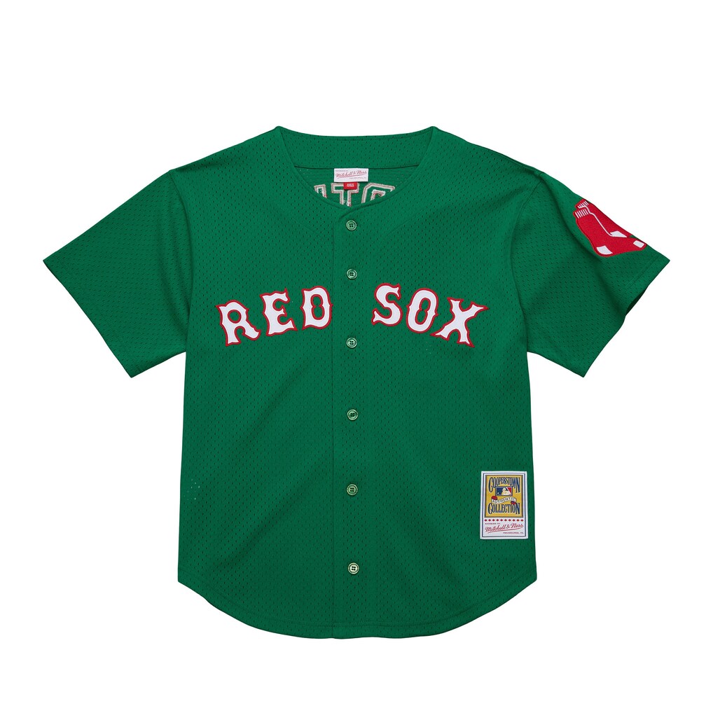 Men's Boston Red Sox David Ortiz Mitchell & Ness Kelly Green Big & Tall Cooperstown Collection Mesh Batting Practice Jersey - Jersey