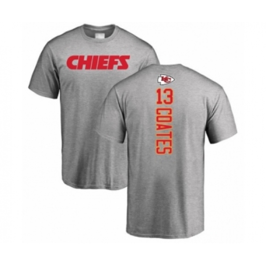 Football Kansas City Chiefs #13 Sammie Coates Ash Backer T-Shirt - Jersey