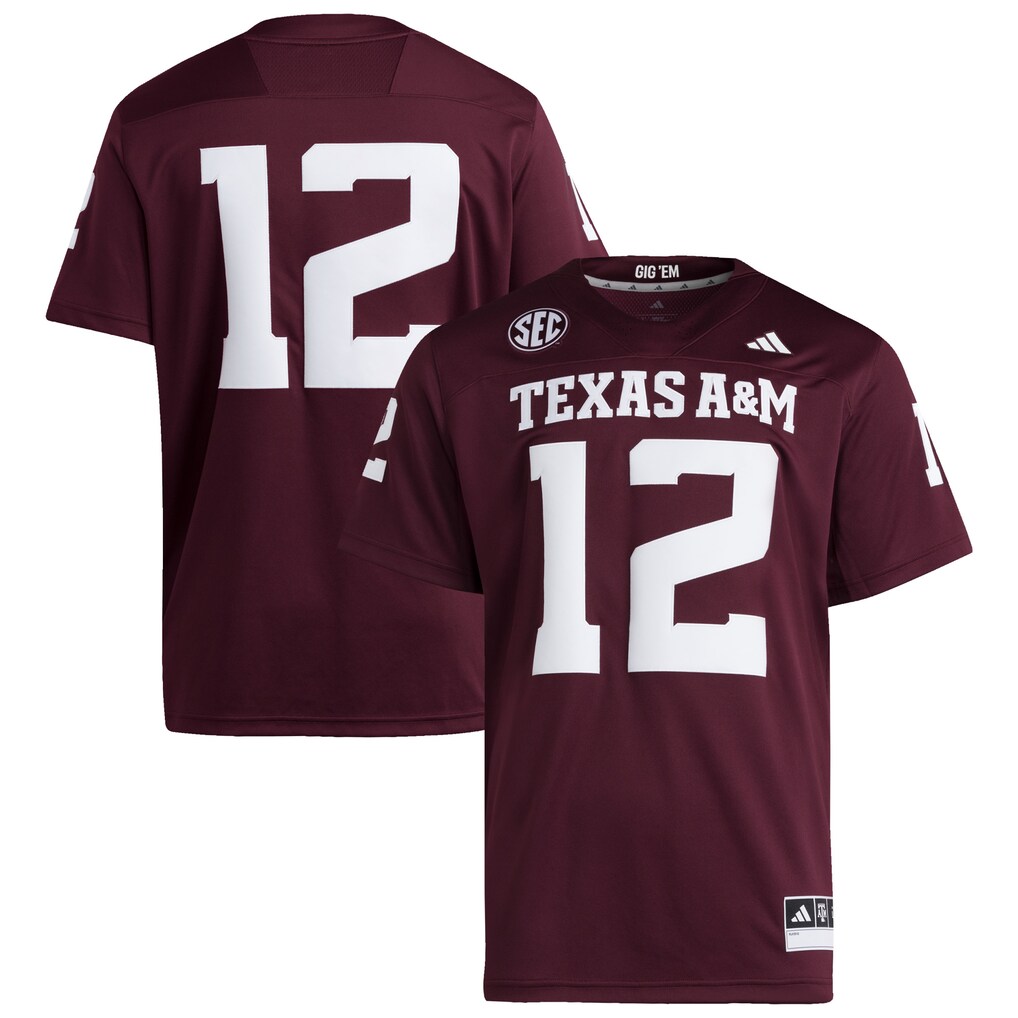 Men's adidas #12 Maroon Texas A&M Aggies Premier Jersey - Jersey