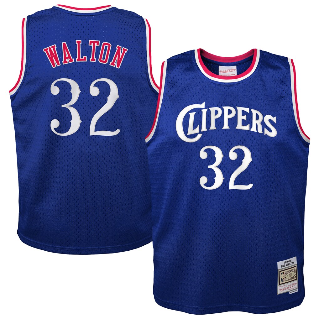 Youth LA Clippers Bill Walton Mitchell & Ness Royal 1984/85 Hardwood Classics Swingman Jersey - Jersey