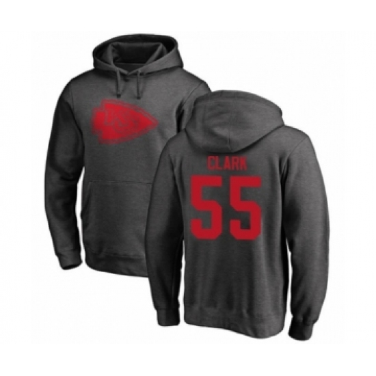 Football Kansas City Chiefs #55 Frank Clark Ash One Color Pullover Hoodie - Jersey