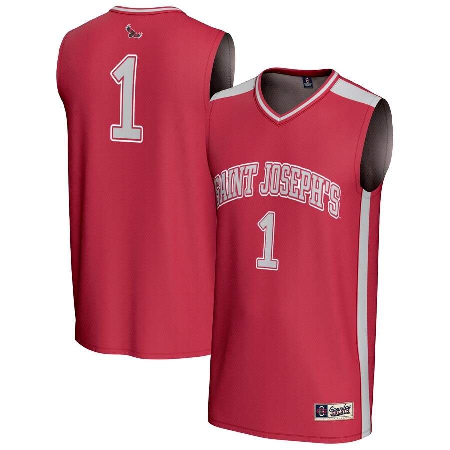 Unisex GameDay Greats #1 Crimson Saint Joseph's Hawks Lightweight Collegiate Basketball Fashion Jersey - Jersey