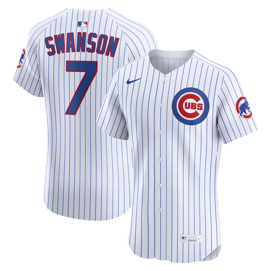 Men's Chicago Cubs Dansby Swanson Nike White Home Elite Jersey - Jersey