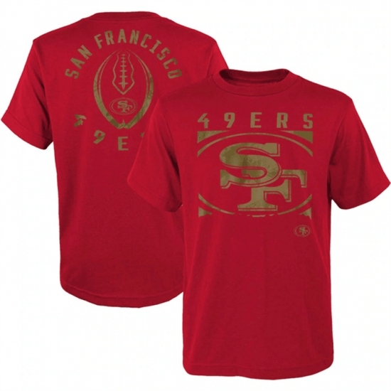 Men's San Francisco 49ers Scarlet Preschool Liquid Camo Logo T Shirt - Jersey