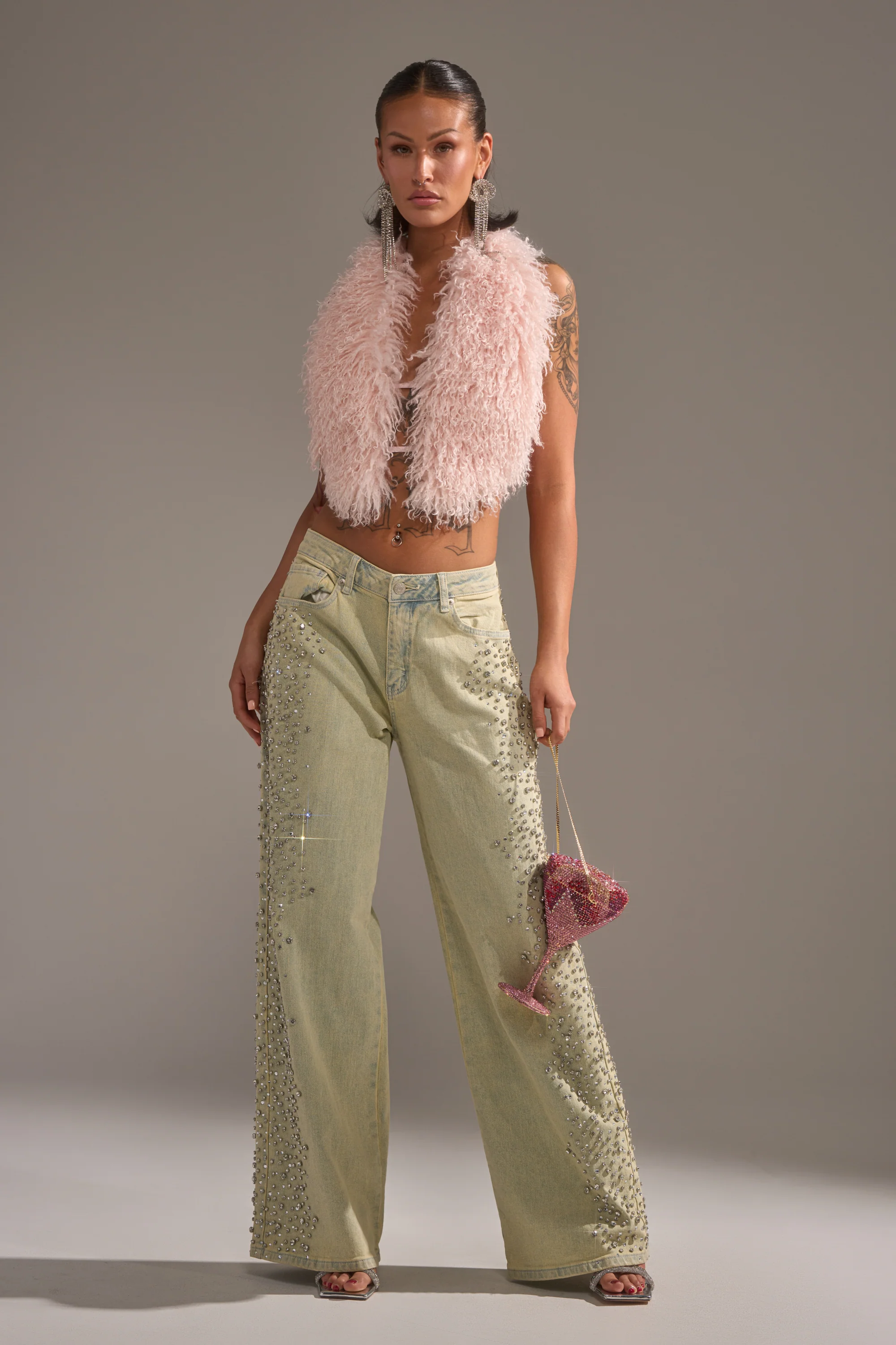 FEELING EXTREME RHINESTONE DENIM - Akira Wear