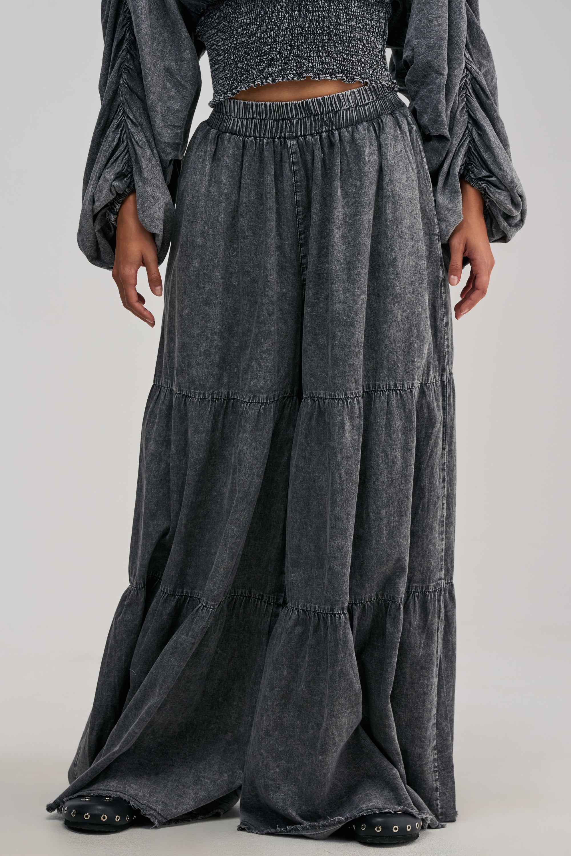 DENIM FOR DAYS PALAZZO PANT IN DARK DENIM - Akira Wear