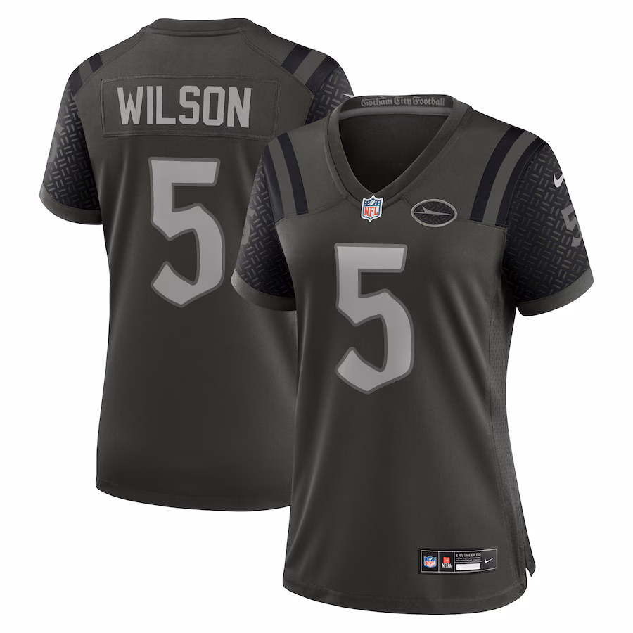 Women's New York Jets Garrett Wilson Nike Gotham Green 2025 Rivalries Collection Game Jersey - Jersey