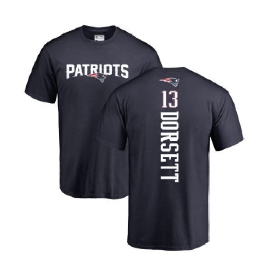 Football New England Patriots #13 Phillip Dorsett Navy Blue Backer T-Shirt - Jersey