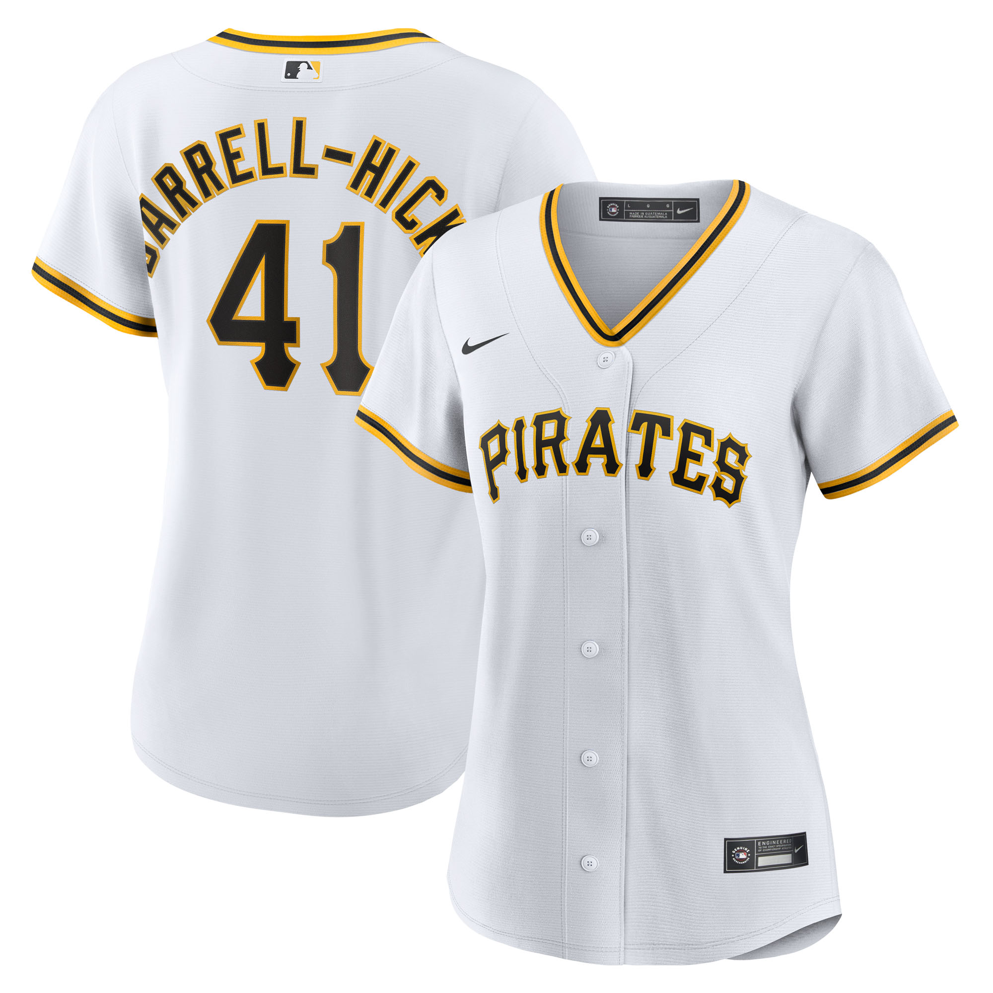 Women's Pittsburgh Pirates Michael Darrell-Hicks Nike White Home Replica Jersey - Jersey