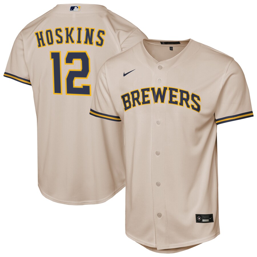 Youth Milwaukee Brewers Rhys Hoskins Nike Cream Home Replica Player Jersey - Jersey