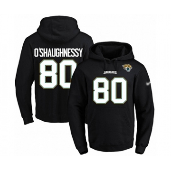 Football Men's Jacksonville Jaguars #80 James O'Shaughnessy Black Name & Number Pullover Hoodie - Jersey