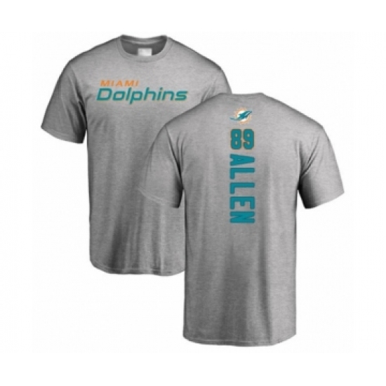 Football Miami Dolphins #89 Dwayne Allen Ash Backer T-Shirt - Jersey