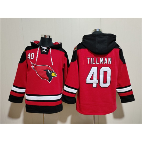 Men's Arizona Cardinals #40 Pat Tillman Red Ageless Must-Have Lace-Up Pullover Hoodie - Jersey