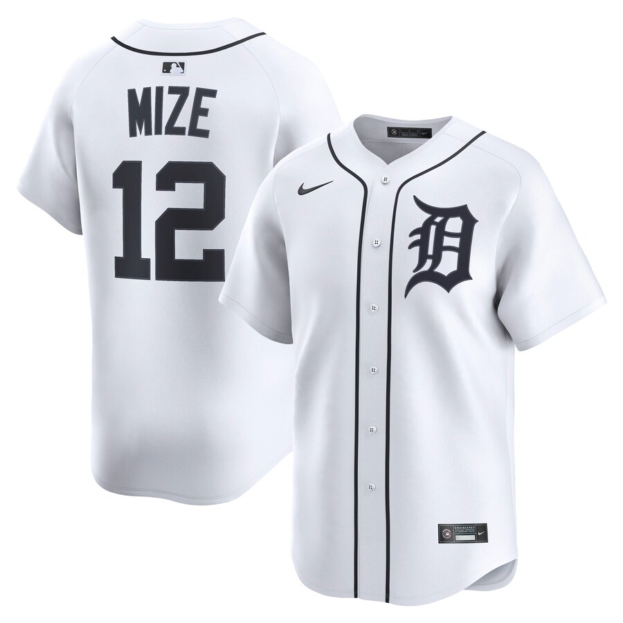 Men's Detroit Tigers Casey Mize Nike White Home Limited Player Jersey - Jersey