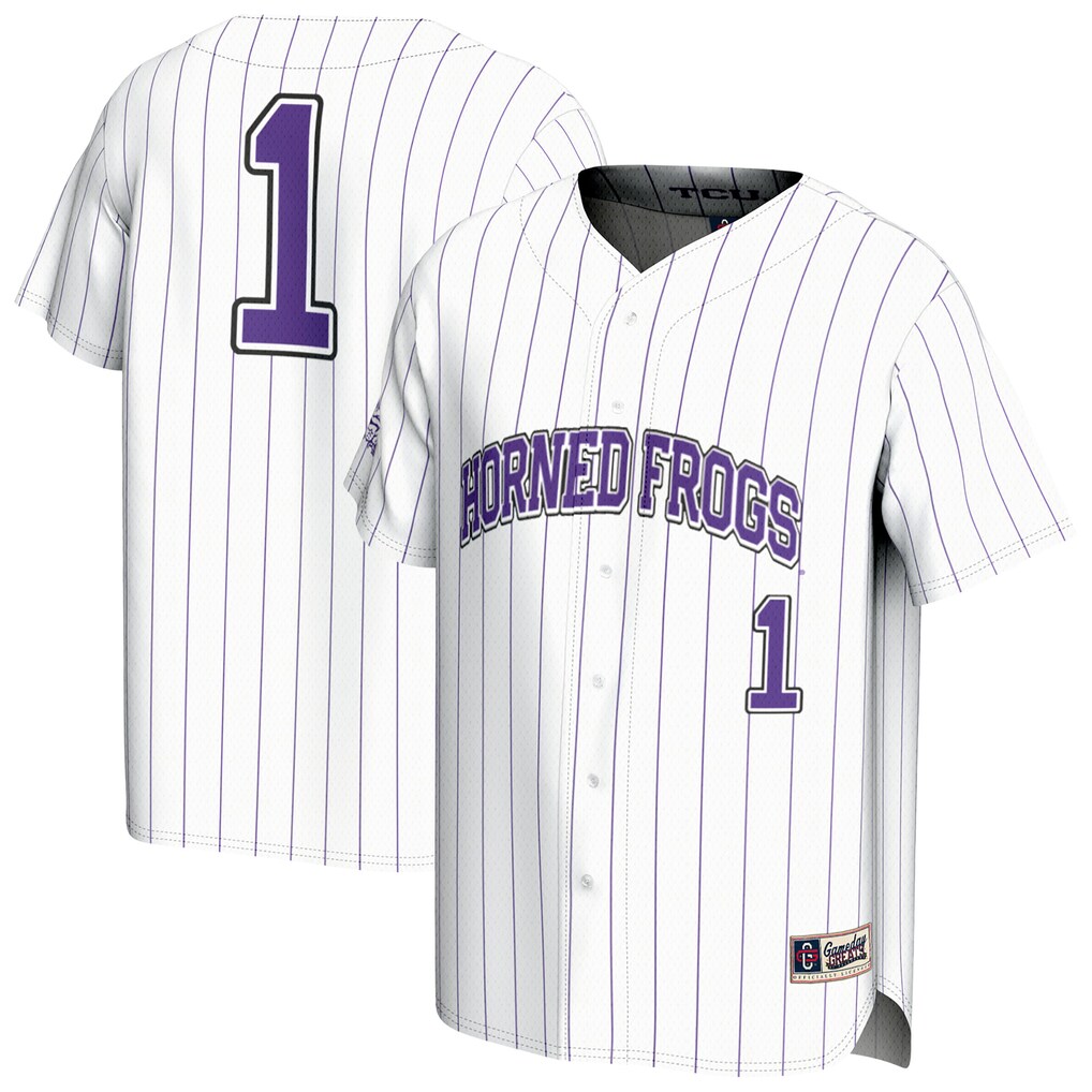 Unisex GameDay Greats White TCU Horned Frogs Lightweight Collegiate Baseball Fashion Jersey - Jersey