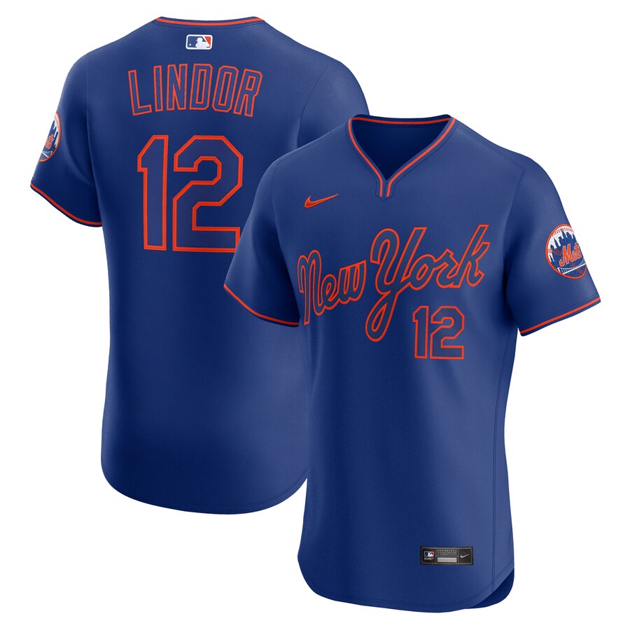 Men's New York Mets Francisco Lindor Nike Royal Alternate 2 Elite Jersey - Jersey