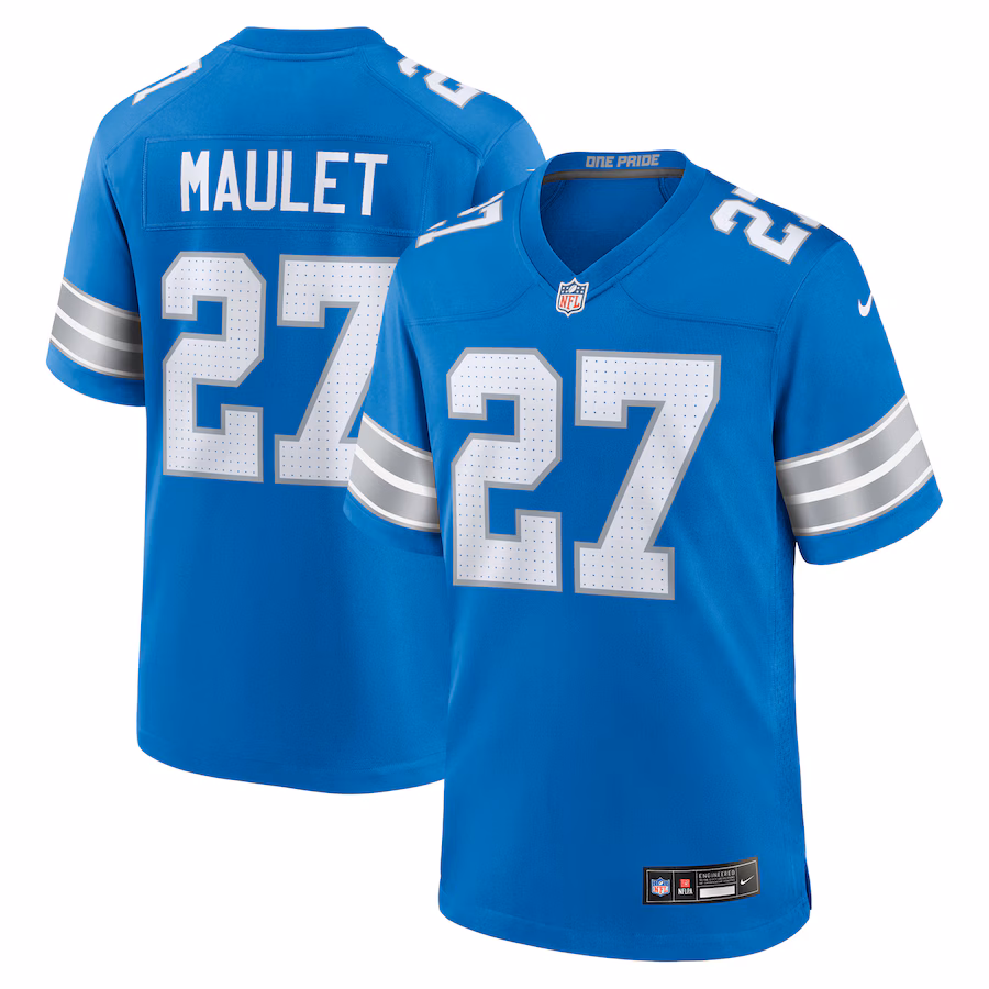Men's Detroit Lions Arthur Maulet Nike Blue Team Game Jersey - Jersey