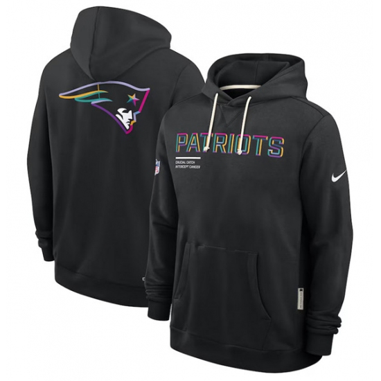 Men's New England Patriots Black 2025 Crucial Catch Dri-FIT Hoodie - Jersey