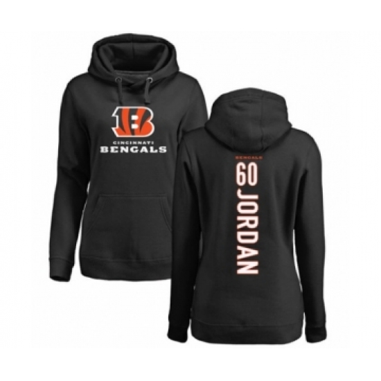 Football Women's Cincinnati Bengals #60 Michael Jordan Black Backer Pullover Hoodie - Jersey