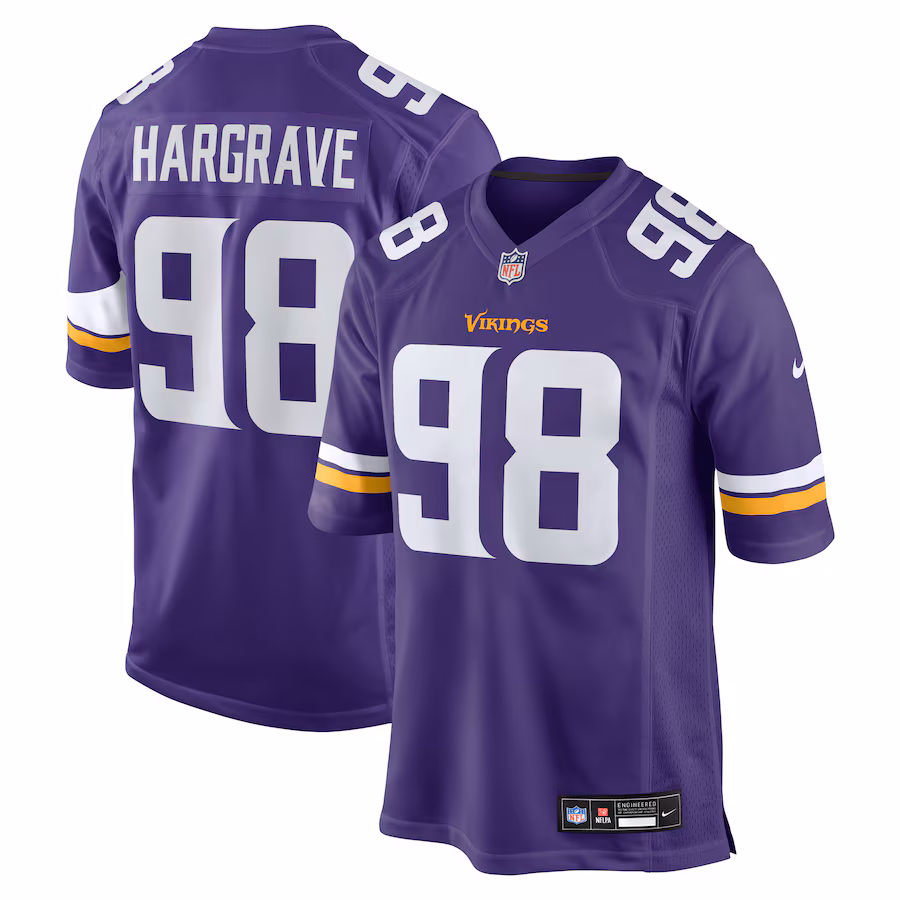 Men's Minnesota Vikings Javon Hargrave Nike Purple Team Game Jersey - Jersey