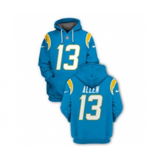 Men's Los Angeles Chargers #13 Keenan Allen 2021 Blue Pullover Football Hoodie - Jersey