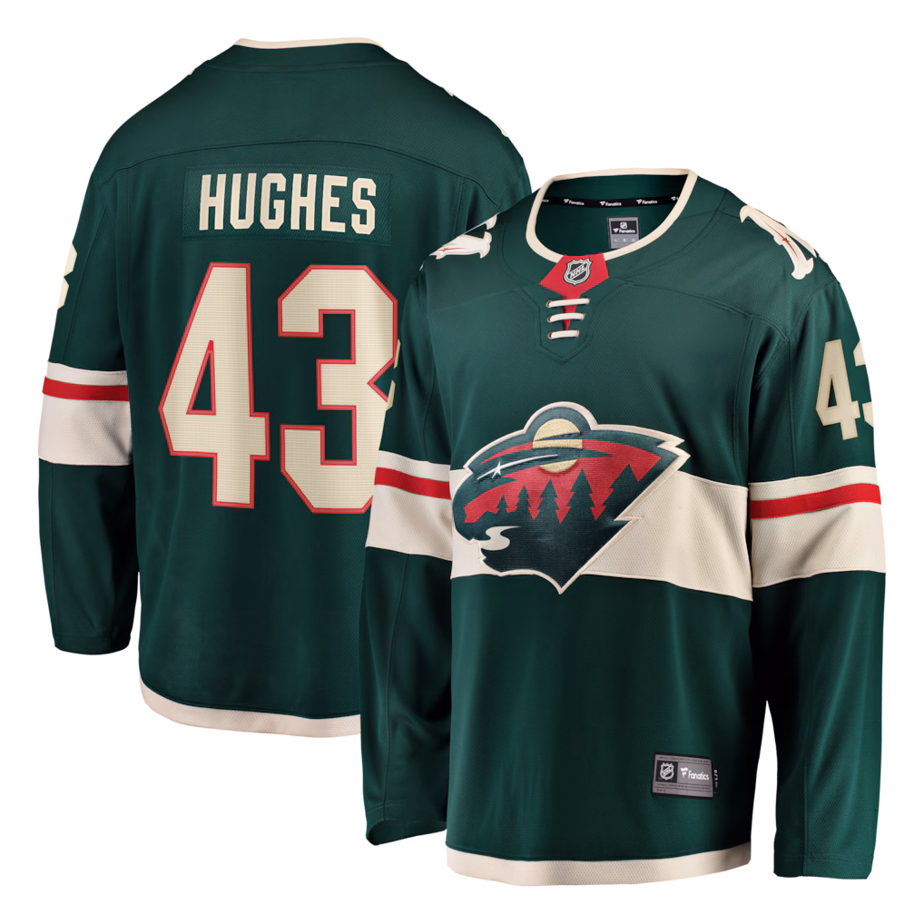 Men's Minnesota Wild Quinn Hughes Fanatics Green Home Breakaway Jersey - Jersey
