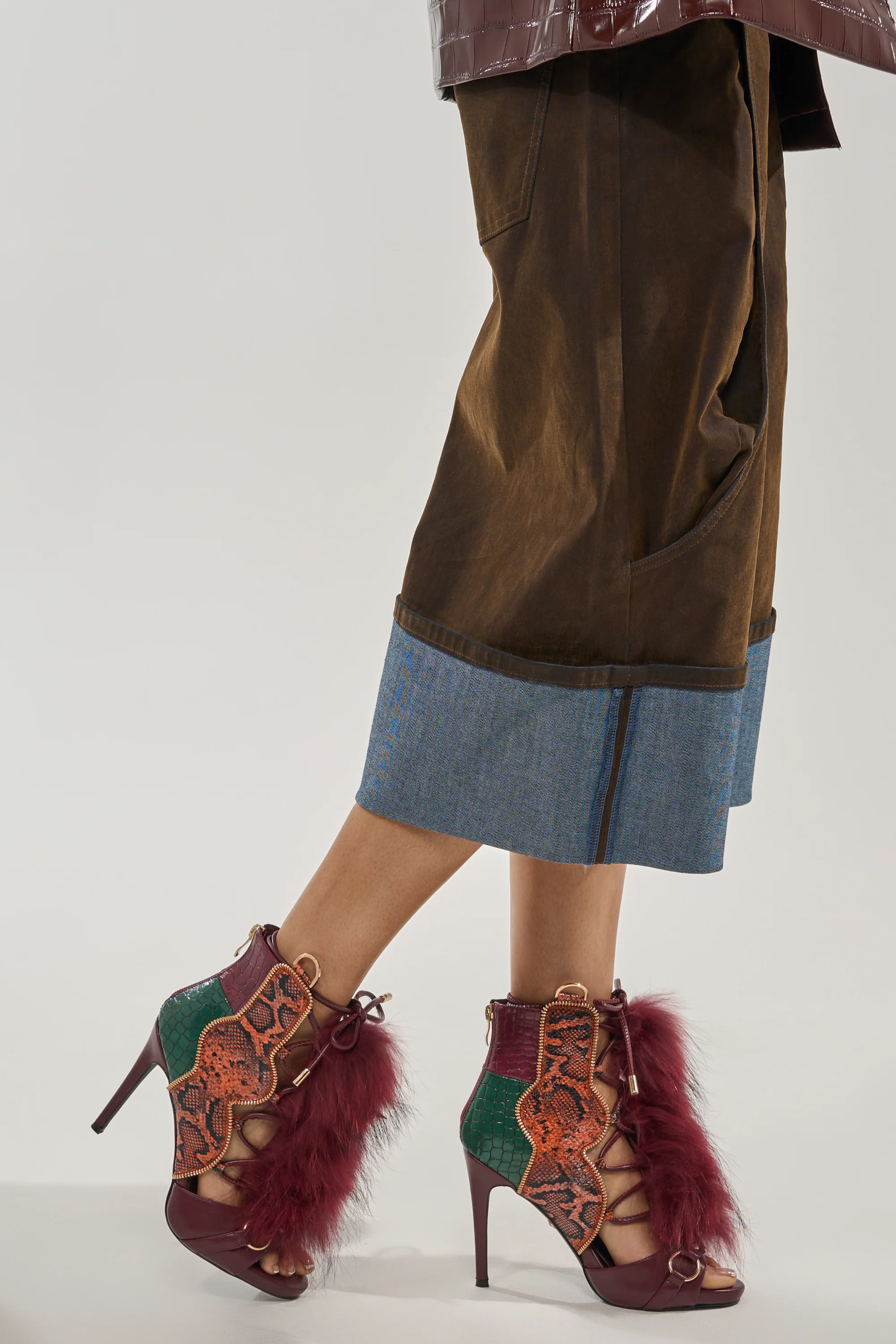 AZALEA WANG SHAINY SNAKE BURGUNDY MULTI - Akira Wear