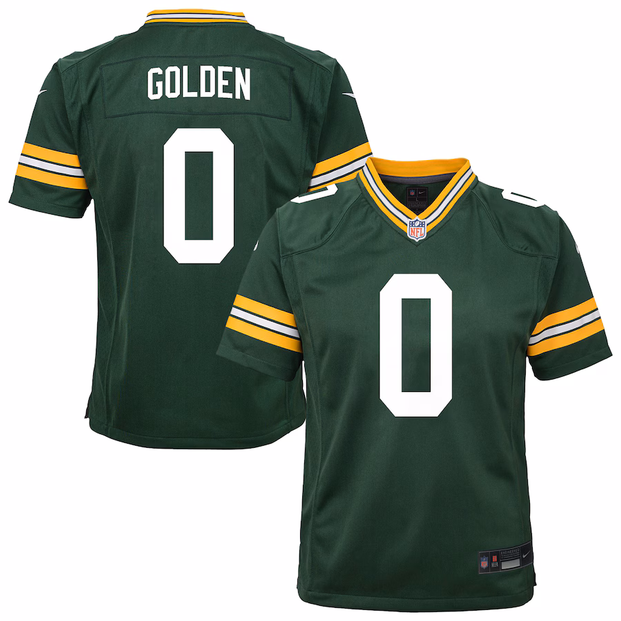 Youth Green Bay Packers Matthew Golden Nike Green Team Game Jersey - Jersey