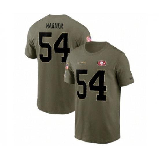 Men's San Francisco 49ers #54 Fred Warner 2022 Olive Salute to Service T-Shirt - Jersey
