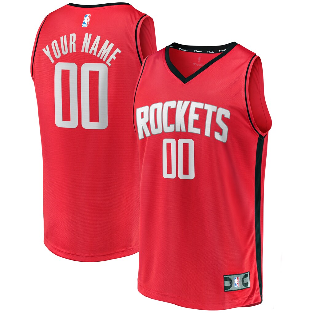 Men's Houston Rockets Fanatics Red Fast Break Custom Replica Jersey - Icon Edition - Jersey