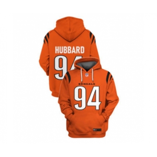 Men's Cincinnati Bengals #94 Sam Hubbard 2021 Orange Pullover Football Hoodie - Jersey