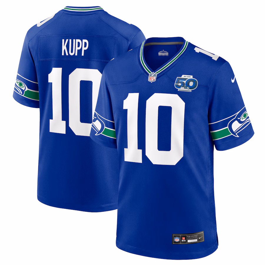 Men's Seattle Seahawks Cooper Kupp Nike Royal Alternate 50th Season Game Jersey - Jersey