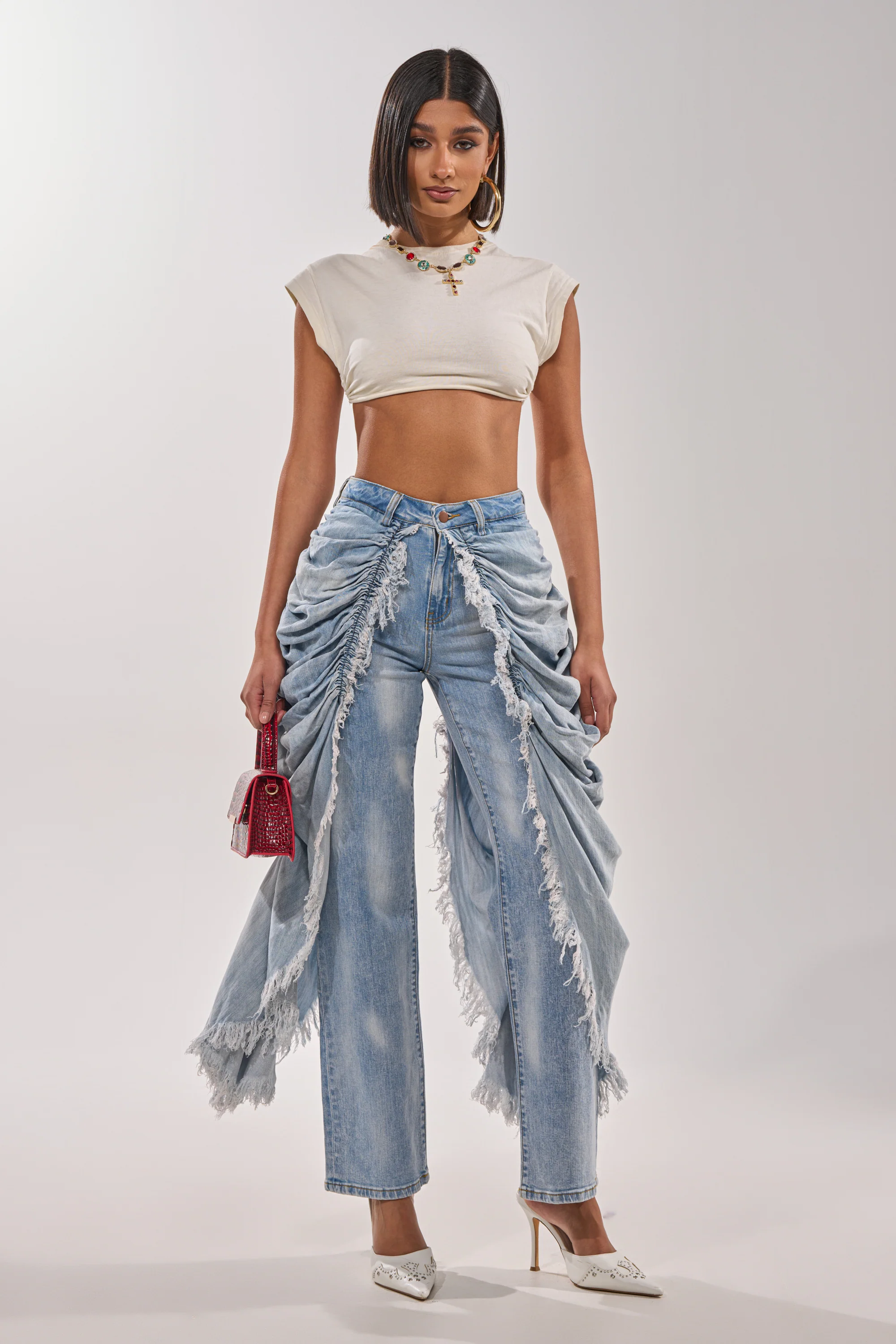 ALL OVER THE PLACE DENIM PANT - Akira Wear