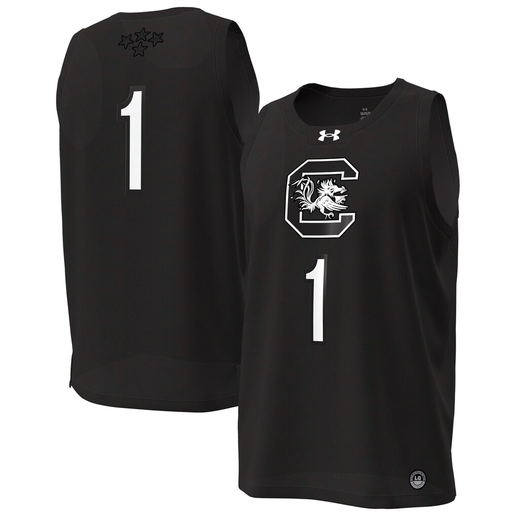 Women's Under Armour Black South Carolina Gamecocks #1 Replica Basketball Jersey - Jersey