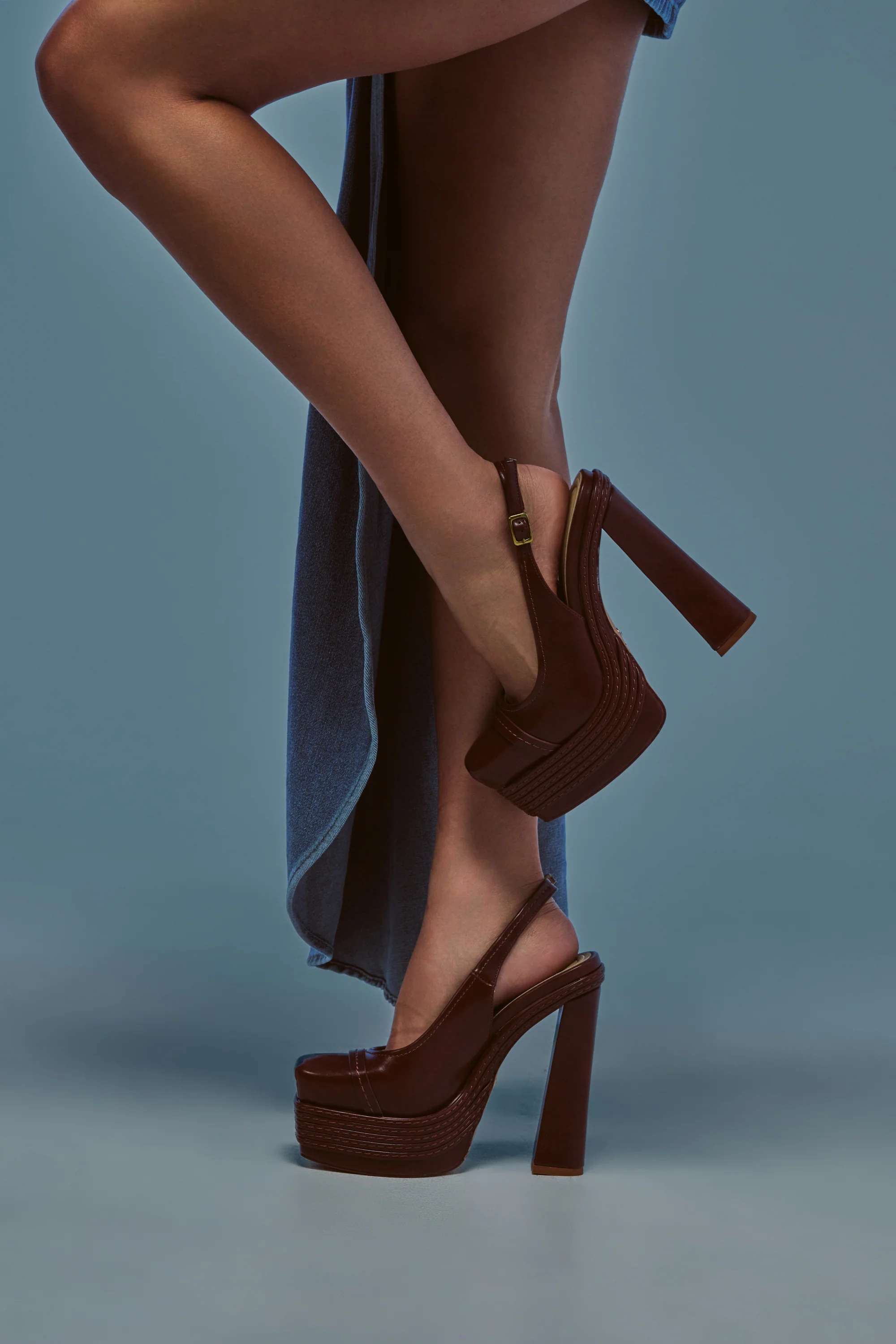 AZALEA WANG PEGGY BROWN PU BLOCK PUMP - Akira Wear