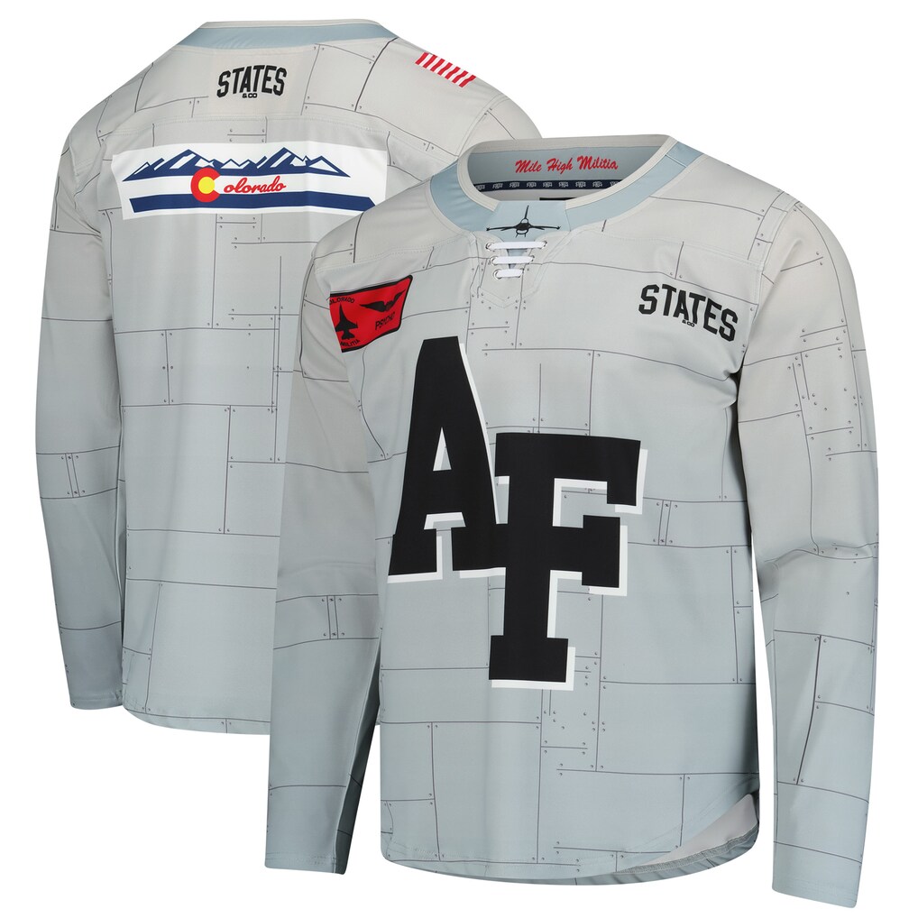 Men's Gray Air Force Falcons APLS Tail Flash Hockey Replica Jersey - Jersey