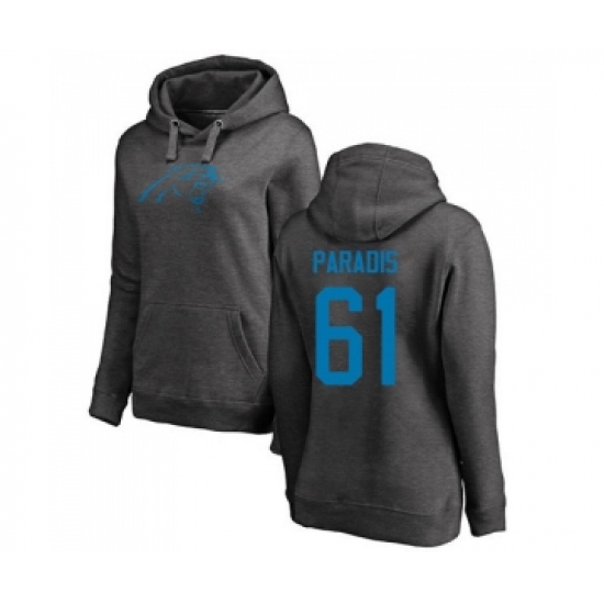 Football Women's Carolina Panthers #61 Matt Paradis Ash One Color Pullover Hoodie - Jersey