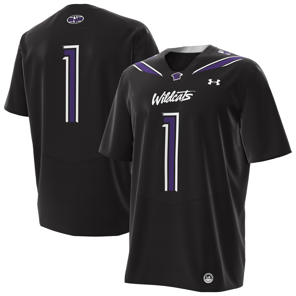 Men's Under Armour #1 Black Northwestern Wildcats Alternate Replica Football Jersey - Jersey